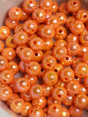 Coral Orange AB Acrylic 8mm Beads
