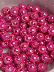 Deep Pink AB Acrylic 8mm Beads