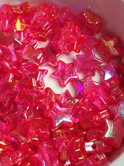 Transparent Rose AB Acrylic 10mm Star Beads