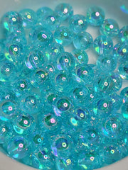 Transparent Cyan AB Acrylic 8mm Beads