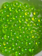 Transparent Lime Green AB Acrylic 8mm Beads