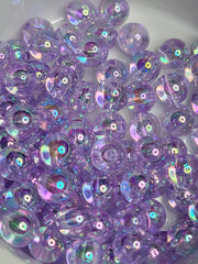 Transparent Lilac AB Acrylic 8mm Beads