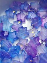 Blue/Purple Ombre Glitter Splash Acrylic 9mm Star Beads
