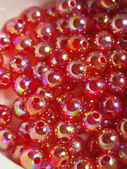 Transparent Red AB Acrylic 8mm Beads