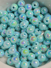 Sky Blue AB Acrylic 8mm Beads