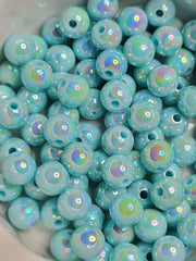 Sky Blue AB Acrylic 8mm Beads