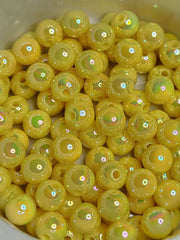 Yellow AB Acrylic 8mm Beads