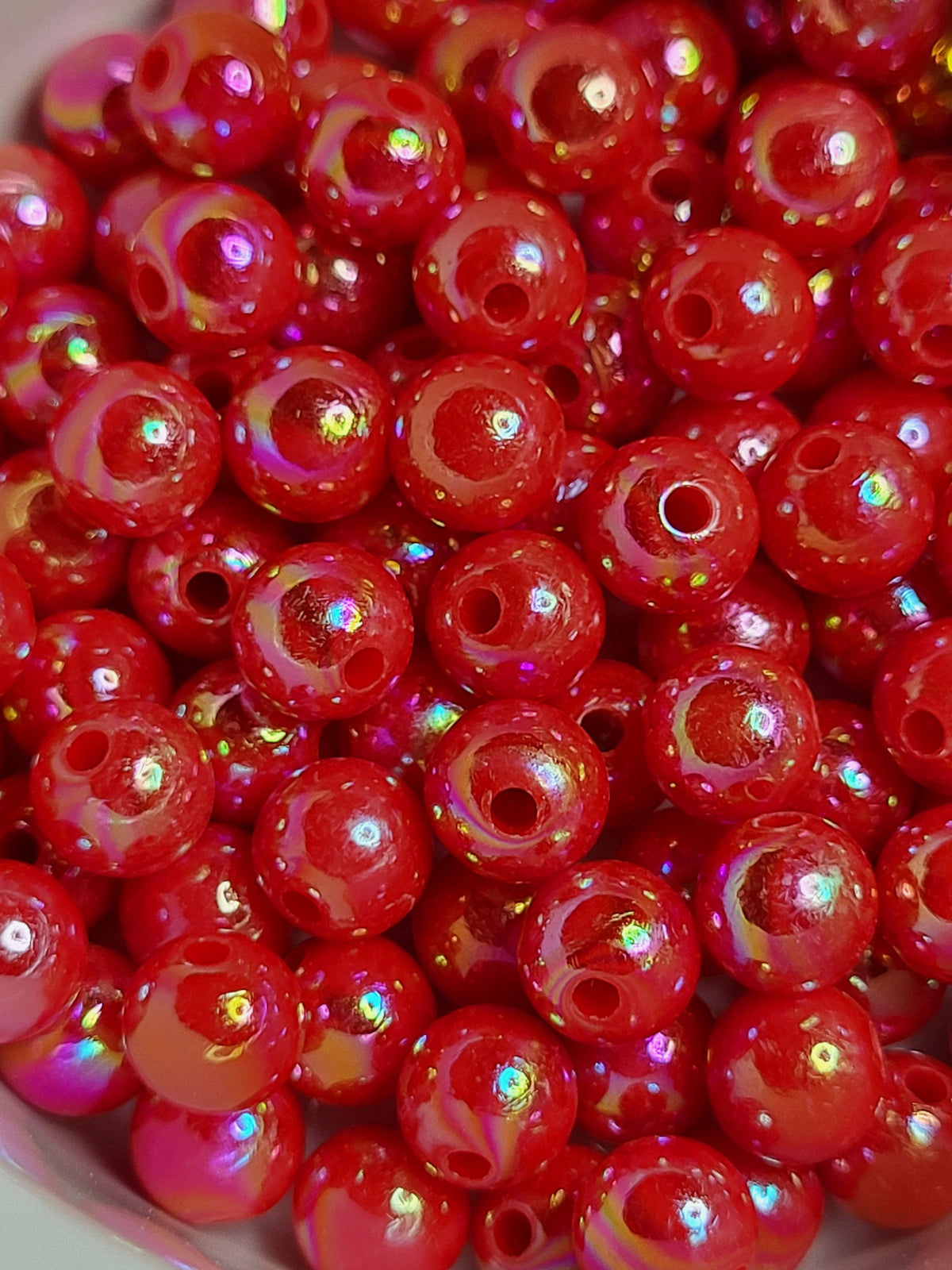Red AB Acrylic 8mm Beads