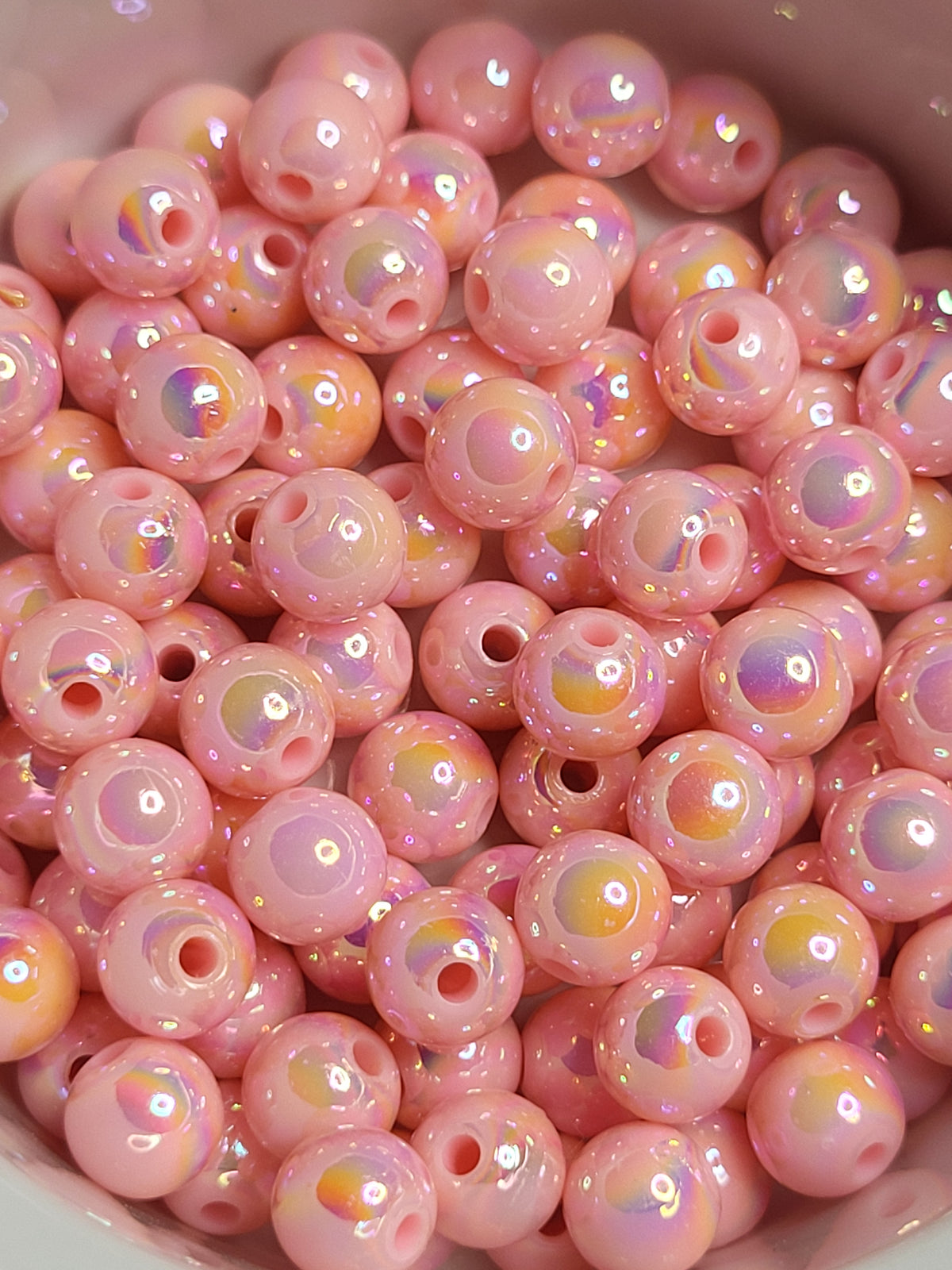 Pearl Pink AB Acrylic 8mm Beads