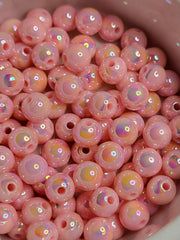 Pearl Pink AB Acrylic 8mm Beads