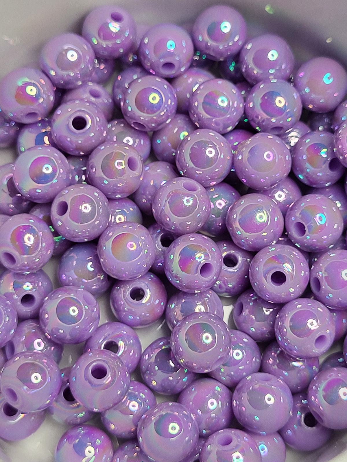Medium Purple AB Acrylic 8mm Beads