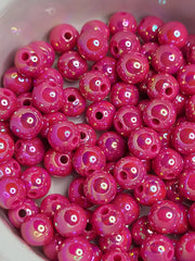 Deep Pink AB Acrylic 8mm Beads
