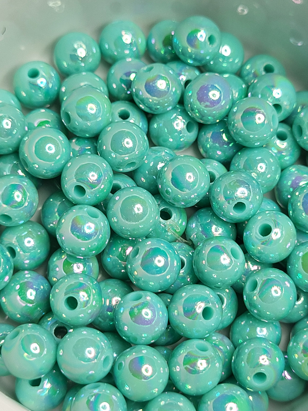 Pale Turquoise AB Acrylic 8mm Beads