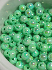 Aquamarine AB Acrylic 8mm Beads