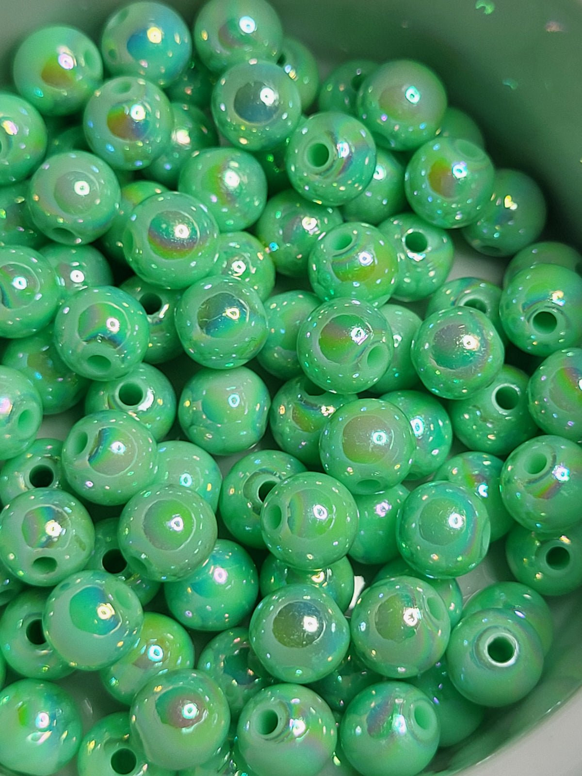 Aquamarine AB Acrylic 8mm Beads