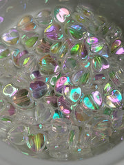 Transparent Clear AB Acrylic 8mm Heart Beads
