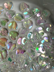 Transparent Clear AB Acrylic 8mm Heart Beads