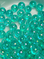Transparent Medium Turquoise AB Acrylic 8mm Beads