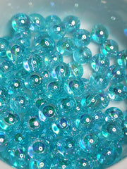 Transparent Cyan AB Acrylic 8mm Beads