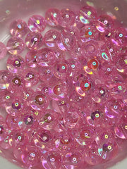 Transparent Pearl Pink AB Acrylic 8mm Beads