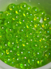 Transparent Lime Green AB Acrylic 8mm Beads