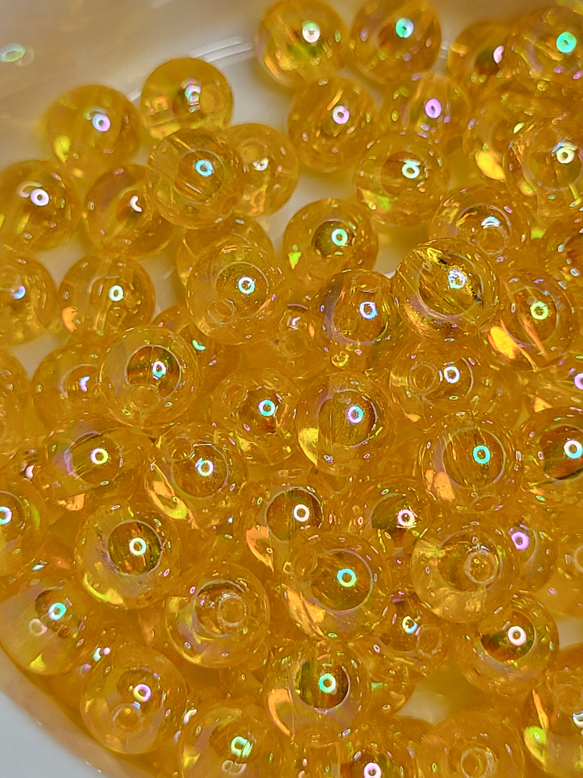 Transparent Orange AB Acrylic 8mm Beads