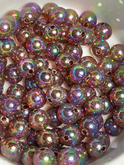 Transparent Bronze AB Acrylic 8mm Beads