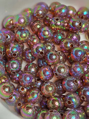 Transparent Bronze AB Acrylic 8mm Beads