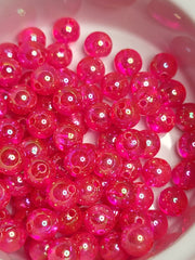 Transparent Fuchsia AB Acrylic 8mm Beads