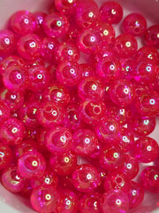 Transparent Fuchsia AB Acrylic 8mm Beads