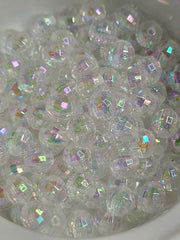 Transparent AB Faceted Disco Ball Acrylic 8mm Beads