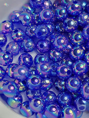 Transparent Dodger Blue AB Acrylic 8mm Beads