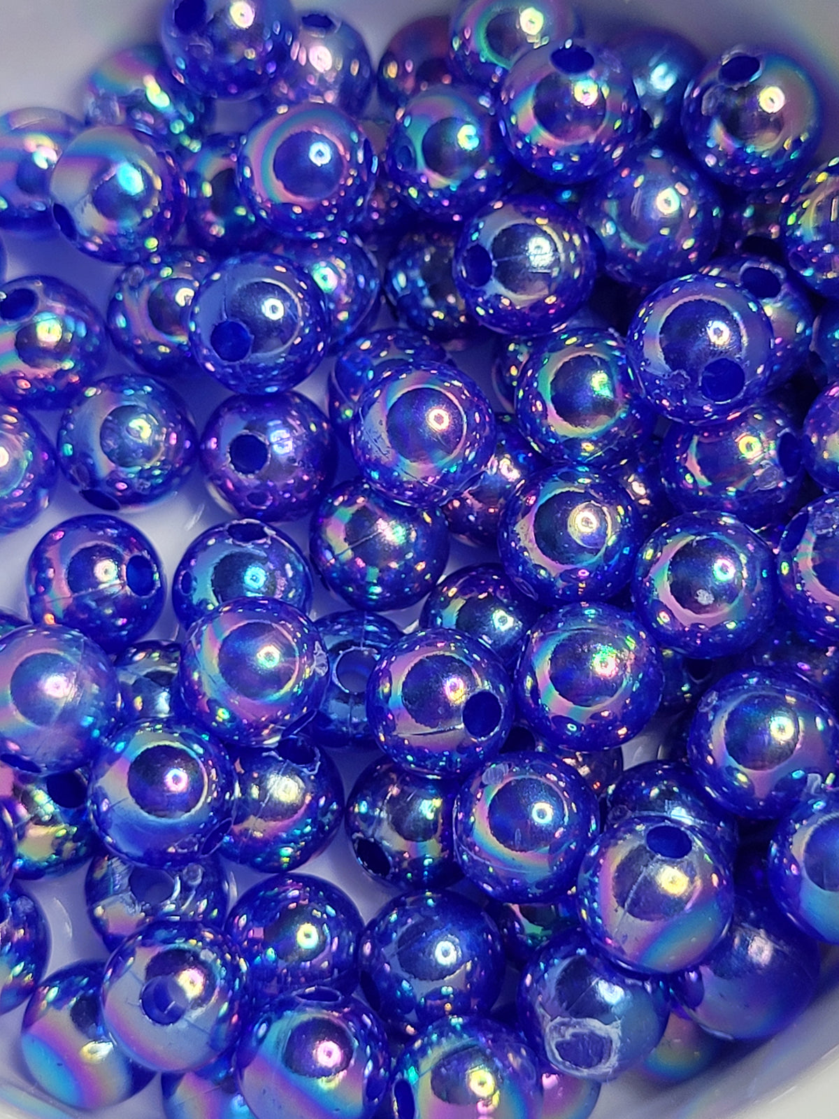 Transparent Dodger Blue AB Acrylic 8mm Beads
