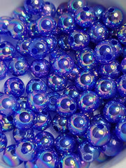 Transparent Dodger Blue AB Acrylic 8mm Beads