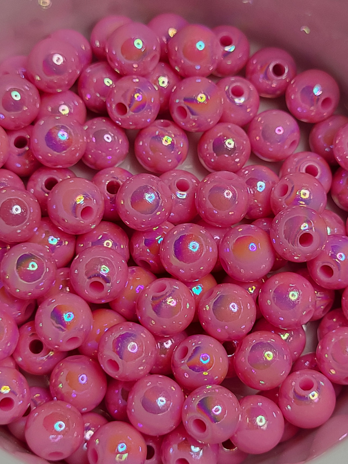 Hot Pink AB Acrylic 8mm Beads
