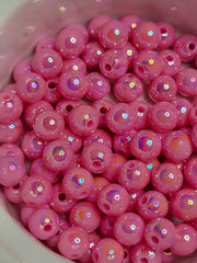 Hot Pink AB Acrylic 8mm Beads